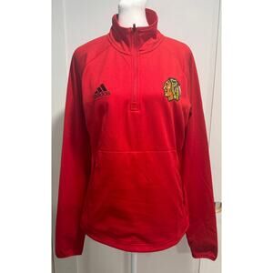 NWT Adidas Chicago Blackhawks 1/2 Half Zip Pullover Sweatshirt Size S